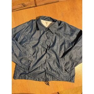 Vintage‎ Soffe Snap Jacket Men's L 46 Navy Blue Made in USA 80s 90s Blank